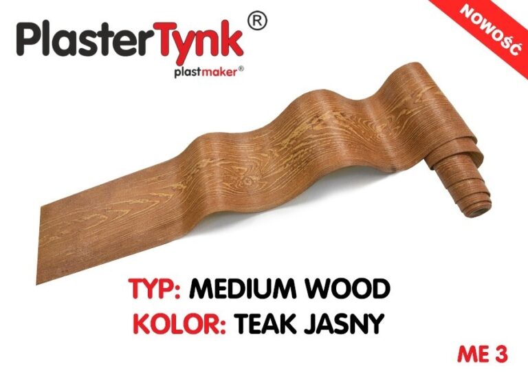 Elastyczna deska elewacyjna PLASTERTYNK Medium Wood "teak jasny" ME 3 20x250cm