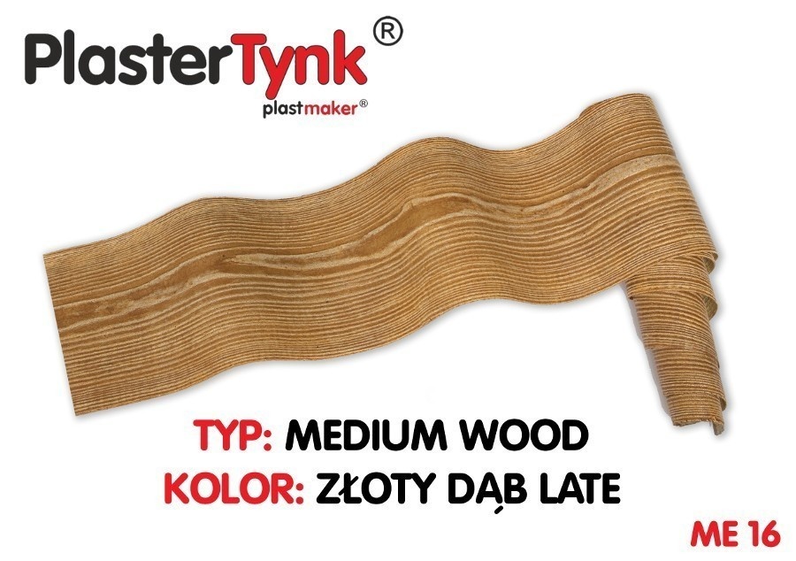Elastyczna deska elewacyjna PLASTERTYNK Medium Wood "złoty dąb late" ME 16 20x250cm