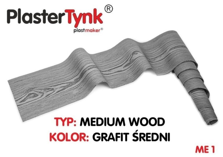 Elastyczna deska elewacyjna PLASTERTYNK Medium Wood "grafit średni" ME 1 20x250cm